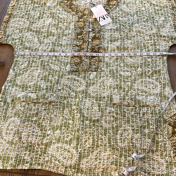 Zara Tribal Quilted Tunic Kaftan Dress with Slits - Picture 11 of 16